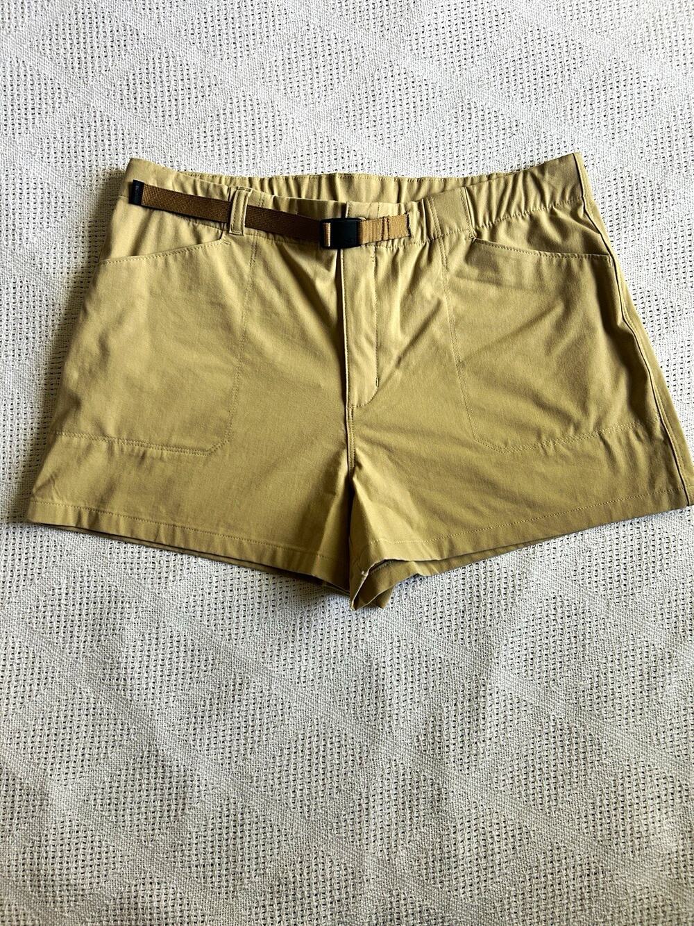 The North Face Field Shorts Khaki Stone Womens Size 16 Belted Hike Outdoor NWT